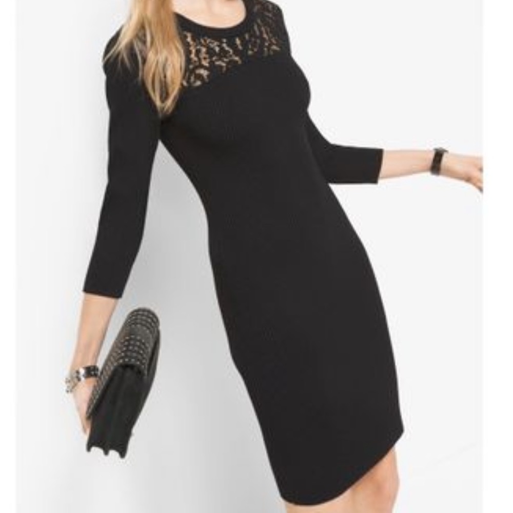 Michael Kors Viscose & Lace Dress